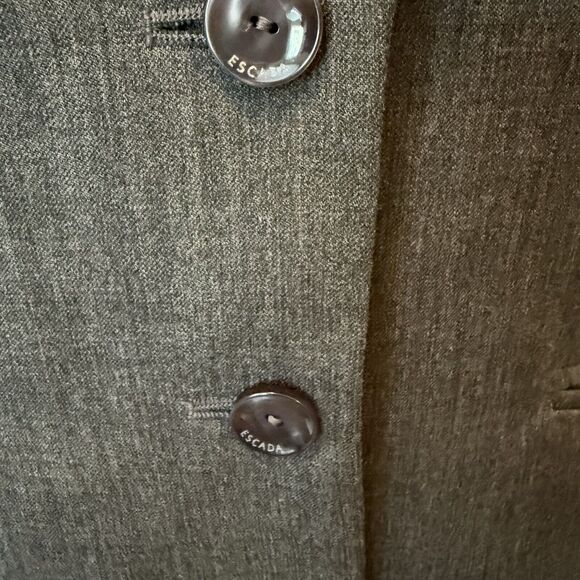 Escada Women’s Blazer Sz 38 (US 8) Gray 100% Wool Career Office Staple FLAW READ - Picture 10 of 16